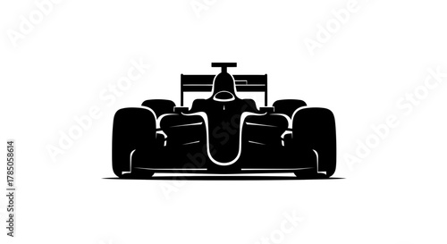 Silhouette of a race car on a transparent background.