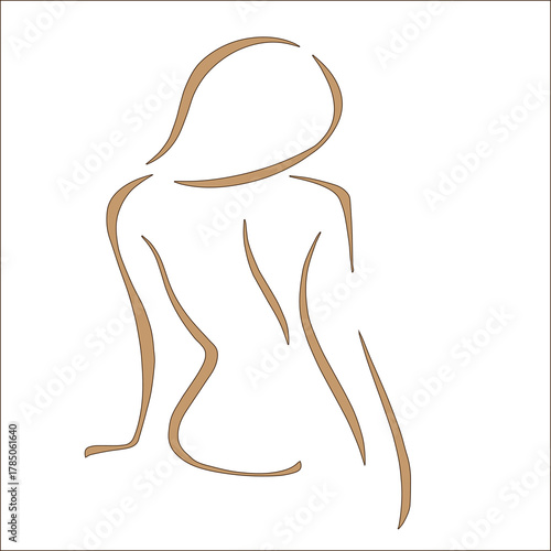 Woman body sketch, line art
