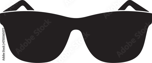 Black silhouette of sunglasses on a white background eyewear shades on transparent background