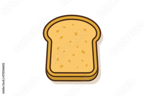 Single slice of white sandwich bread with crust outline