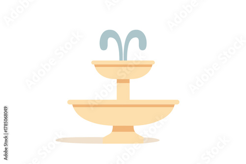 Simple tiered garden fountain with arching water jets