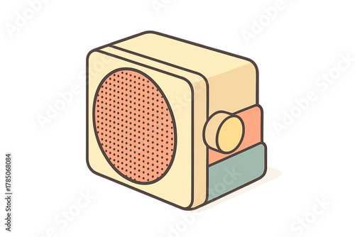 Isometric portable speaker with volume control knob