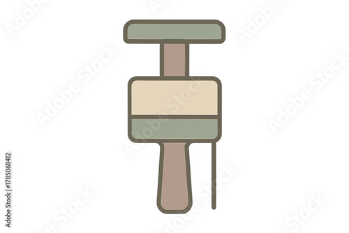 Abstract geometric shape with muted earth tone colors and soft rounded corners