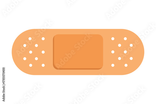 Medical plaster isolated on a white background, wound plaster or bandage patch, vector adhesive health care object. Flat design injury tape plaster, sticking plaster. First aid concept. EPS 10.