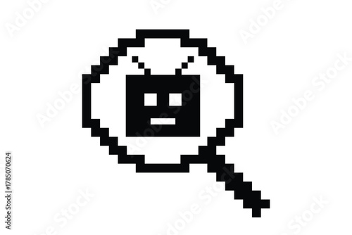 Cartoon pixel art of humanoid robot learning toy robotic engineer bot machine business vector character automation electronic background 8 bit artificial intelligence concept.