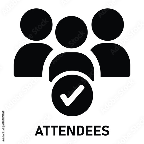 Attendees Icon Line Vector Illustration
