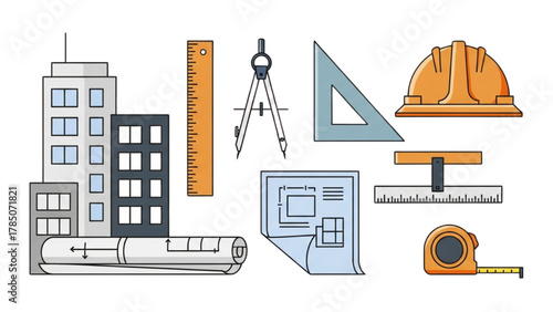 A collection of essential tools for architectural design and construction projects