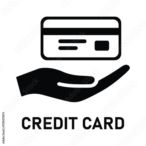 Contactless payment icons set with credit card and pos terminal, hand holding bank card, wireless transaction