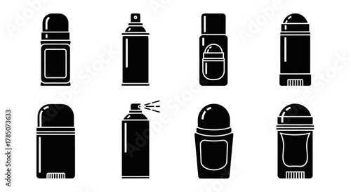 various personal care products including sprays lotions and deodorants, vector illustration Isolated on white background