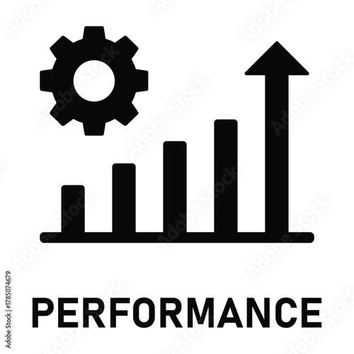 market increase graph icon. Economic growth concept. Financial success chart with arrow up. Business investment profit symbol. Revenue sales growth vector illustration. Vector design data segmentation