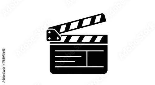 a classic film clapperboard used in movie production scenes, vector illustration Isolated on white background