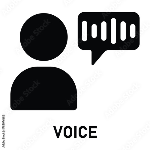 Director message black icon, concept illustration, vector flat symbol, glyph sign.