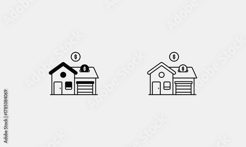 Mortgage icon set vector stock illustration