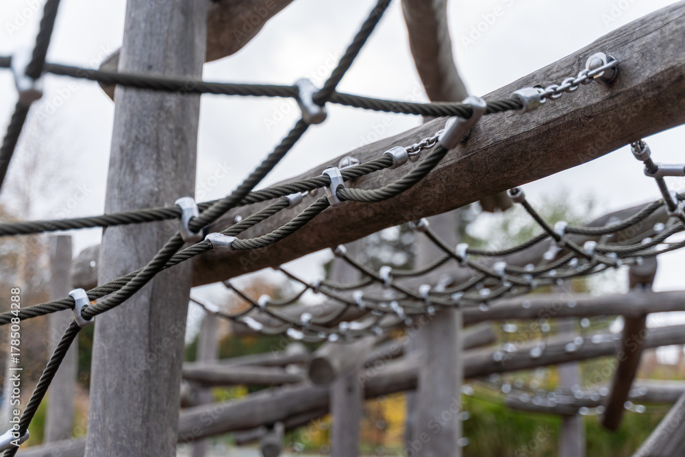Fototapeta premium Rope Climbing Structure Outdoor Park