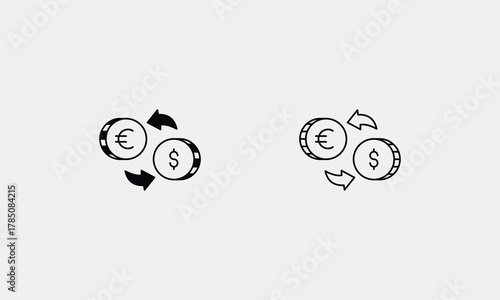 Currency Exchange icon set vector stock illustration
