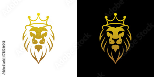 Lion Logo Luxury. Royal Lion Line Logo