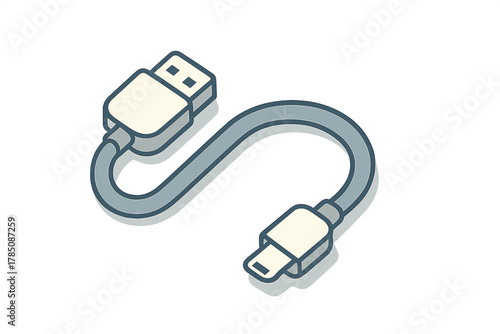 Wavy charging cable with USB Type-A and Micro-USB connectors