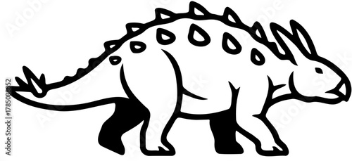 Black Vector Styracosaurus Dinosaur Silhouette