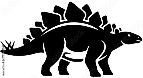 Black Vector Stegosaurus Dinosaur Silhouette