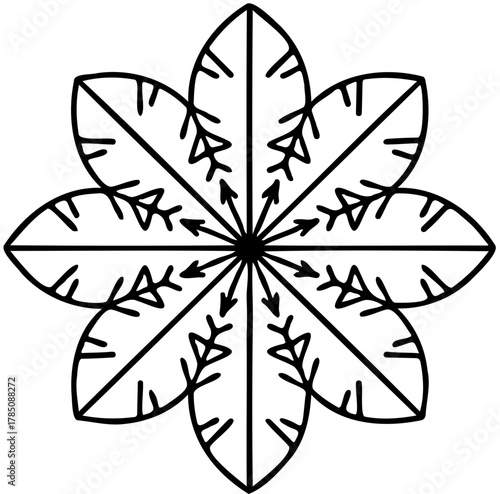 Geometric Star Anise or Floral Ornament Icon