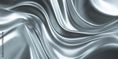 Elegant Silver Fabric Drapes, Smooth Texture Background
