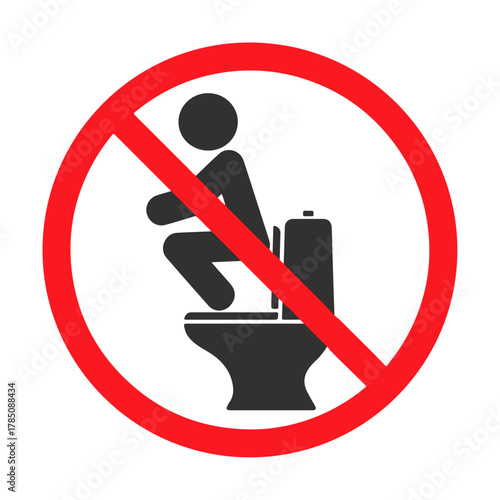 Do not squat on top on toilet