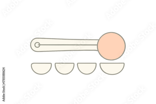 Set of four measuring spoons with handle icon for cooking and dosage