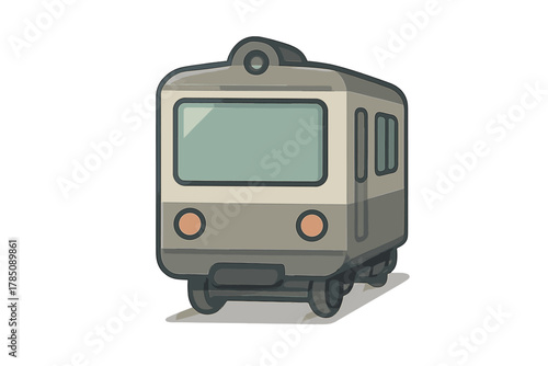 Stylized front view of a modern commuter train carriage icon