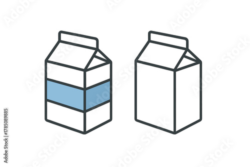 Isometric beverage cartons with empty label space for design