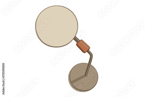 Modern round wall lamp with adjustable beige shade and brown accent