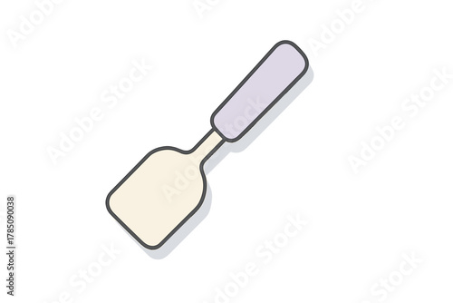 Minimalist kitchen spatula or turner icon with pastel colored handle