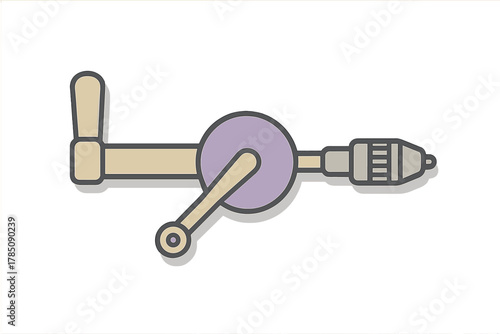 Manual hand drill tool with crank handle and chuck mechanism