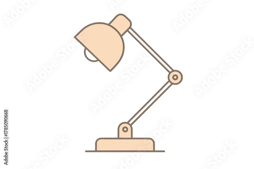 Articulated desk lamp icon with flexible arm and stable base