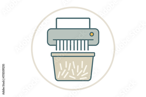 Paper shredder destroying confidential documents into small strips