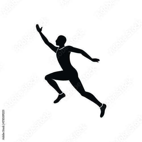 Runner Silhouette Running Sprint Athlete Speed Race Competition Exercise Fitness Training Sport Workout Active Design Element