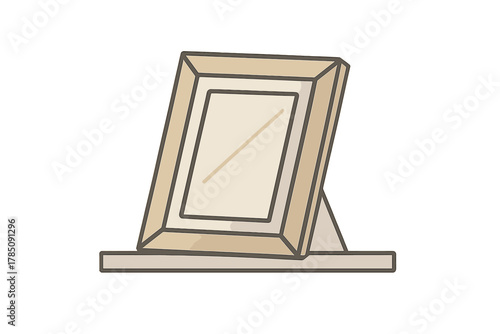 Tabletop picture frame with easel stand and neutral matting