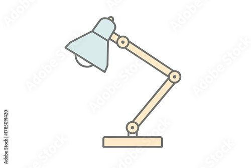 Articulated desk lamp with adjustable arm and simple base
