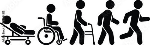 Rehabilitation journey, progress from bedridden to running