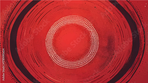 Abstract red and yellow swirl background with vibrant paint texture and circular motion design