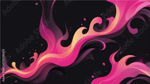Colorful abstract floral swirl background design vector illustration