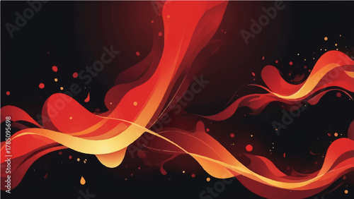 abstract fire flames background with red and orange light waves and smoky pattern