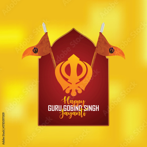 Vector illustration of guru gobind singh jayanti