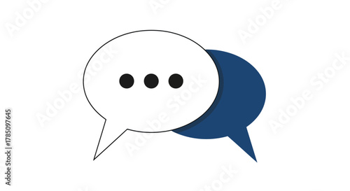 conversation bubbles overlapping with speech marks high quality, vector illustration Isolated on white background