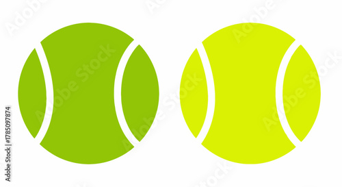 two vibrant tennis balls side by side showing bright colors, vector illustration Isolated on white background