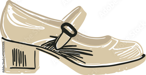 Loafer Low Heel Shoe Illustration