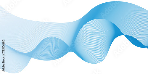 Blue curve lines waves vector geometric backgrounds, colorful abstract digital waves dynamic vector background, illustration of artistic and publication covers of technological magazines.	