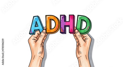 ADHD Awareness: Conceptual illustration depicting the complexities of Attention-Deficit/Hyperactivity Disorder, raising awareness.