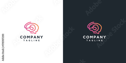 Brain logo design vector template.