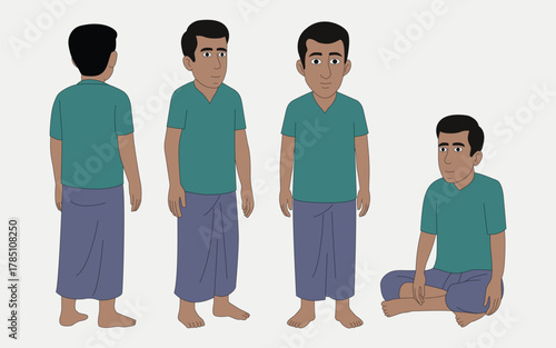 Indian man cartoon character. moral stories for the best cartoon character. the character best for your animation videos