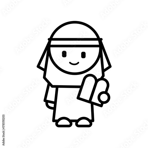 Moses holding ten commandments vector icon